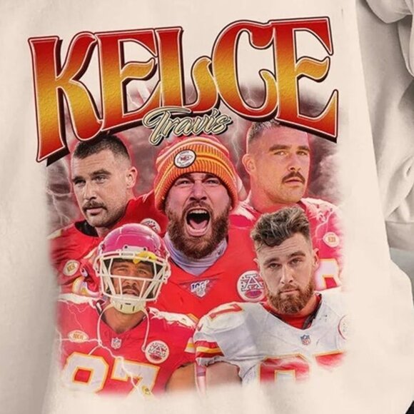 Travis Kelce Kansas City Football Crewneck Sweatshirt Retro Team Fan Gift 17 - Picture 2 of 6